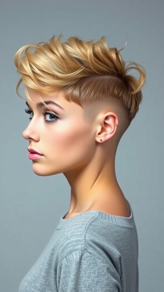 A person with a crust hairstyle, showcasing textured hair on top and short sides.